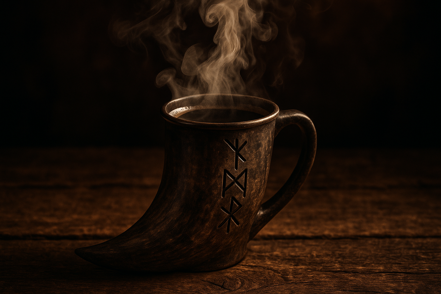 small video gif of viking style coffee steaming